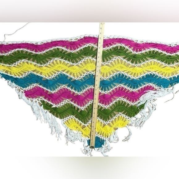 Boho Coachella Fringe Shawl Wrap Tie Crochet Tassels Macrame Style - Picture 11 of 15